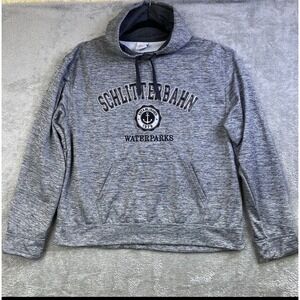 Schlitterbahn Waterparks Sweatshirt Hoodie XXL Mens Heather Gray Fleece Pullover